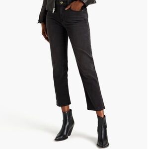 FRAME Le Nouveau Cropped Mid Rise Straight Leg Black Denim - Women’s Sz 27 & 28